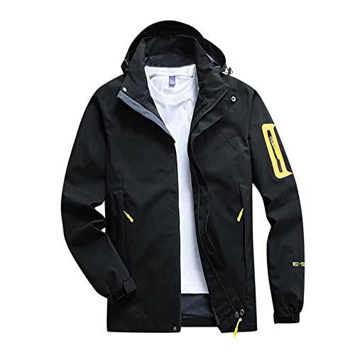 Jacke Herren Regenjacke Windbreaker Outdoor Pullover Softshelljacke Wasserdicht Atmungsaktiv RegenmantelStylische Freizeitjacke mit Reißverschluss und Kapuze Winter Jacket Men von Kavitoz