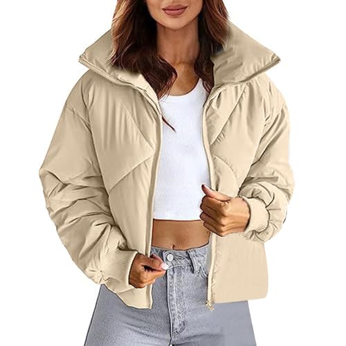 Winterjacke Damen Lang Wintermantel Warm Steppjacke Leicht Jacke Übergangsjacke Mit Kapuze Gestepptwarme Winter-Daunenjacke Mit Kapuze In Unifarbener Ausführung Ohne Aufdrucke von Kavitoz