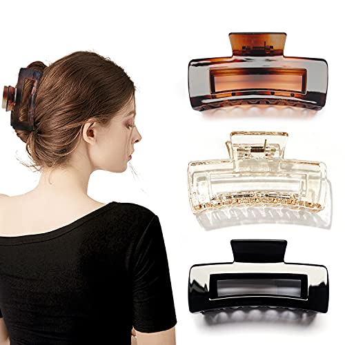 Kavya® 3 Stück Große Haarklammer, Rutschfeste Kunststoff Haarspangen Damen, Haarklammern, Haar-Accessoires für Frauen und Mädchen Dickes Haar(A) von Kavya