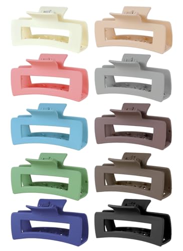 Kavya Groß Haarklammer, Haarspangen Damen Rutschfest Haarklammern Bunt Set Claw Clip 10 Stück Hair Clip Dick Dünnes Haar Haarschmuck Damen von Kavya
