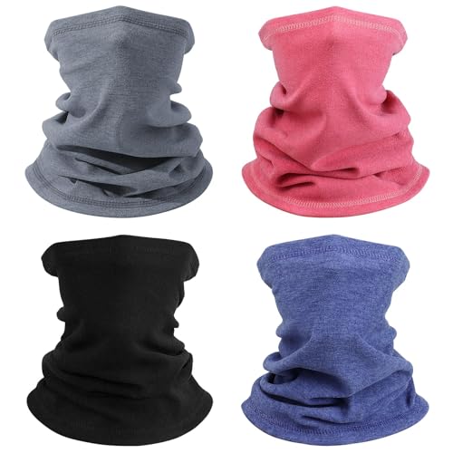 Kavya 4 Stück Schlauchschal Herren, Neckwarmer Loop Schal Damen Winter Winddicht Halstuch - Fleece Skimaske Halswärmer Unisex Warm Multifunktionstuch für Laufen Motorrad Skifahren Fahrrad von Kavya