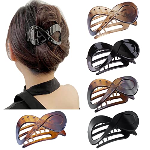 Kavya 5 Pcs Haarspangen Damen Vintage, Haarklammer Groß Dickes Haar Französisch Haarspange Schwarz, Haar Accessoire Frauen Mädchen Big Hair Clip von Kavya