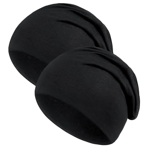 Kavya Dünne Mütze Herren Damen, Leichte Sommermützen Damen Herren 2 Pcs Weich Beanie Skull Cap Chemo Kopfbedeckung Damen Unisex Frühling Sommer und Herbst Winter von Kavya