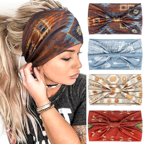 Kavya Damen Haarband, 4er Set: Weiche, Elastische Haarbänder für Damen und Mädchen - Yoga, Sport, Alltag von Kavya