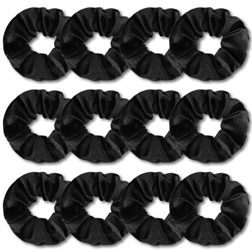 Kavya Haargummis Mädchen Scrunchies Samt, Haargummi Damen Monochrom Haarbänder Mädchen Elastische Zopfgummis Damen 12 Stück Weich Haarschmuck von Kavya