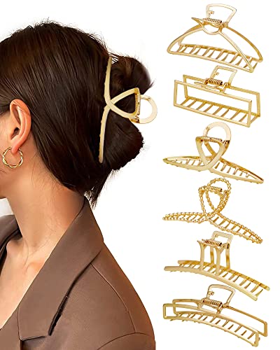 Kavya Haarklammer Groß Metall 6 Stück Haarspangen Damen Rutschfest Haarspange Gold Starkem Halt Haarklammern, für Damen Dickes Dünnes Langes Haar Kavya Haarklammer Groß Metall 6 Stück Haarspangen Damen Rutschfest Haarspange Gold Starkem Halt Haarklammern, für Damen Dickes Dünnes Langes Haar von Kavya
