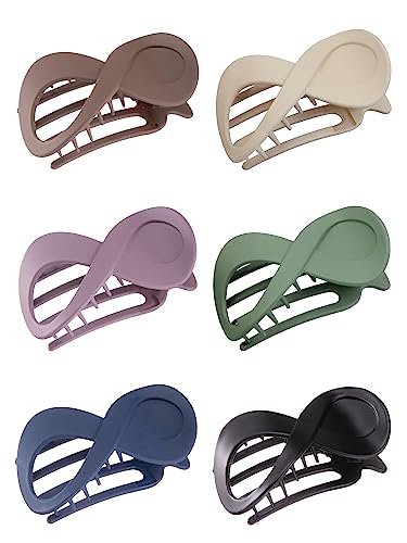 Kavya Haarklammer Groß Französische Haarspangen Damen Dünnes Haar, Rutschfest Haarspange 6 Pcs Haarklammern Elegant Haarschmuck Damen und Mädchen (Mattiert) von Kavya
