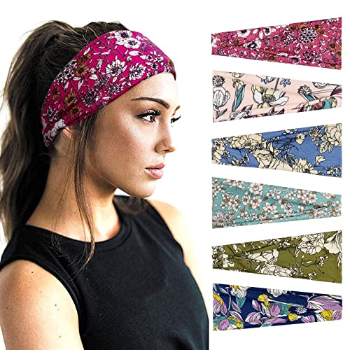 Kavya Stirnband Damen Sport, 6 Stück Haarband Damen Dünn, Haarbänder Workout Yoga Haarschmuck Damen Headband Sommer (Boho) von Kavya