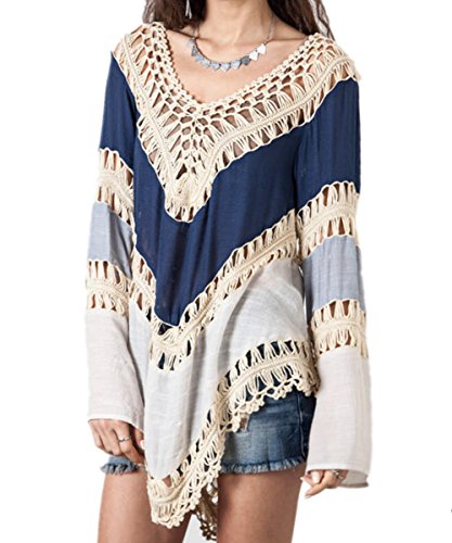 L-Peach Damen Tunika V-Ausschnitt Sommerkleid Strandkleid Strandponcho Sommer-Strand Bikini Cover Up One Size Orange L-Peach Damen Tunika V-Ausschnitt Sommerkleid Strandkleid Strandponcho Sommer-Strand Bikini Cover Up One Size Orange von Kawai Peach