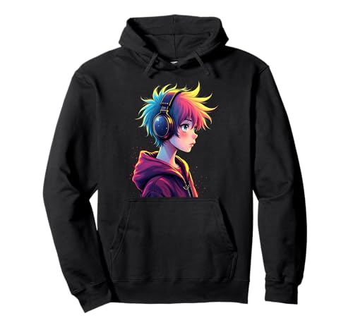 Anime Boy Kopfhörer Pullover Hoodie von Kawaii Anime Girl Cosplay Outfits Present