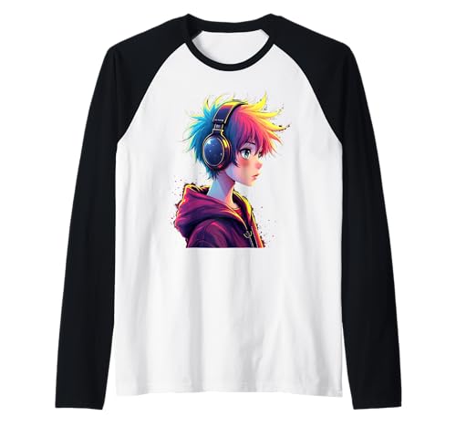 Anime Boy Kopfhörer Raglan von Kawaii Anime Girl Cosplay Outfits Present