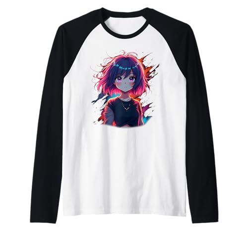 Anime Girl Kawaii mit Kopfhörern Otaku Raglan von Kawaii Anime Girl Cosplay Outfits Present
