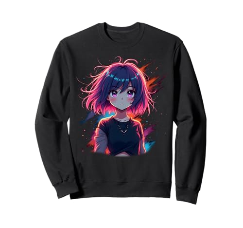 Anime Girl Kawaii mit Kopfhörern Otaku Sweatshirt von Kawaii Anime Girl Cosplay Outfits Present