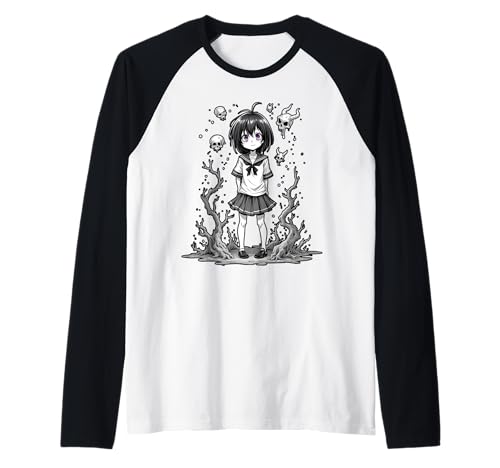 Anime Halloween Mädchen Raglan von Kawaii Anime Girl Cosplay Outfits Present