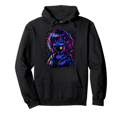 Anime Kawaii Mädchen mit Kopfhörern Otaku Pullover Hoodie von Kawaii Anime Girl Cosplay Outfits Present