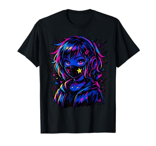 Anime Kawaii Mädchen mit Kopfhörern Otaku T-Shirt von Kawaii Anime Girl Cosplay Outfits Present