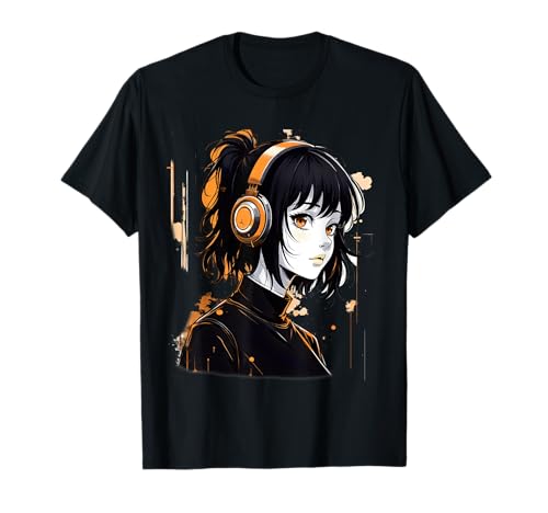 Anime Kawaii Mädchen mit Kopfhörern Otaku T-Shirt von Kawaii Anime Girl Cosplay Outfits Present