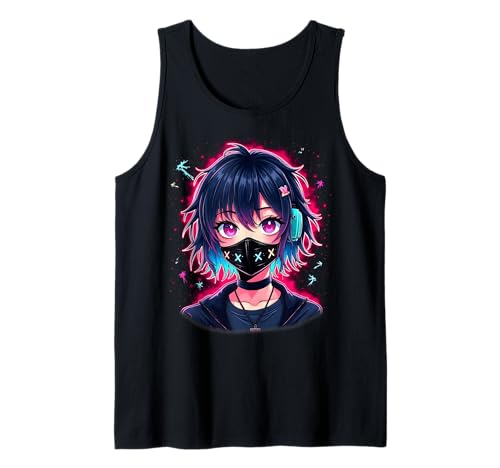 Anime Kawaii Mädchen mit Kopfhörern Otaku Tank Top von Kawaii Anime Girl Cosplay Outfits Present