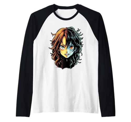 Anime-Mädchen Halloween Raglan von Kawaii Anime Girl Cosplay Outfits Present