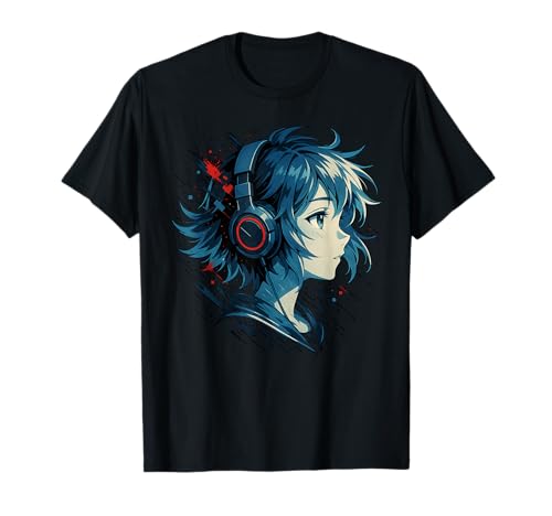 Kawaii Anime Boy mit Kopfhörern Otaku T-Shirt von Kawaii Anime Girl Cosplay Outfits Present