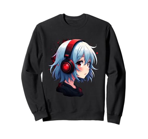 Kawaii Anime Mädchen mit Kopfhörern Otaku Sweatshirt von Kawaii Anime Girl Cosplay Outfits Present