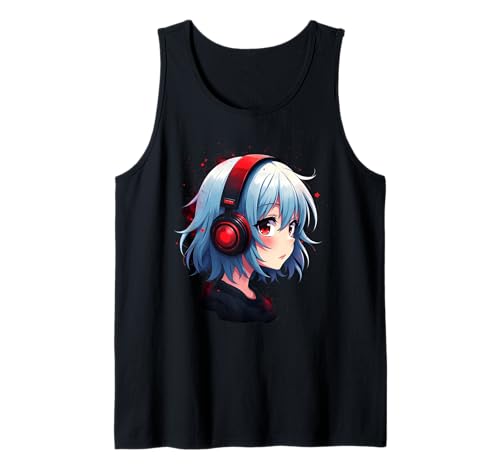 Kawaii Anime Mädchen mit Kopfhörern Otaku Tank Top von Kawaii Anime Girl Cosplay Outfits Present