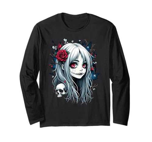 Niedliches Anime-Mädchen, Halloween Langarmshirt von Kawaii Anime Girl Cosplay Outfits Present