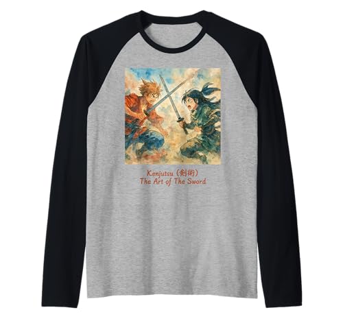 Anime-Schwertkampf Kawaii Otaku Anime Manga Teenager-Mädchen Raglan Anime-Schwertkampf Kawaii Otaku Anime Manga Teenager-Mädchen Raglan von Kawaii Anime Merch Manga For Men Women Teens