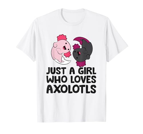 Nur ein Mädchen, das Axolotls Pink und Dark Axolotl liebt T-Shirt Nur ein Mädchen, das Axolotls Pink und Dark Axolotl liebt T-Shirt von Kawaii Axolotl Mexican Salamander Gifts