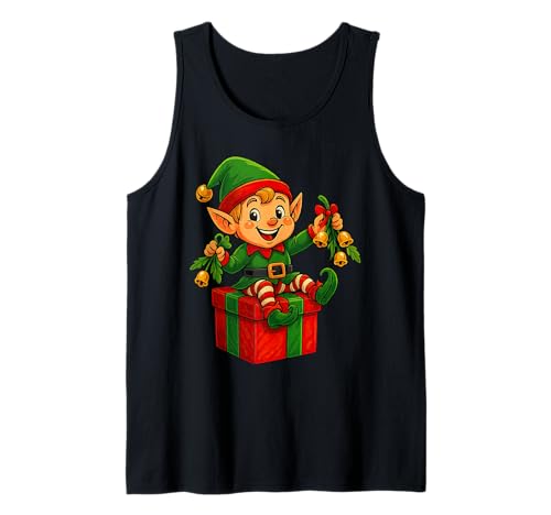 Niedliche Baby-Elfen-Weihnachtspyjama, Mistelzweig, Glocken Tank Top Niedliche Baby-Elfen-Weihnachtspyjama, Mistelzweig, Glocken Tank Top von Kawaii Baby Elf Santa Helper XMAS Holidays Design