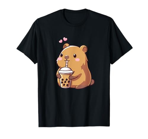Capybara Boba Bubble Tea Kinder Mädchen Kinder Kawaii Capybara T-Shirt von Kawaii Capybara Bubble Boba Shirts