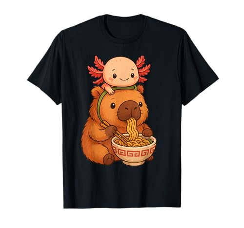 Süße Capybara und Axolot Rucksack Ramen Kawaii Capibara Kinder T-Shirt Süße Capybara und Axolot Rucksack Ramen Kawaii Capibara Kinder T-Shirt von Kawaii Capybara Ramen Bowl with Axolotl Backpack