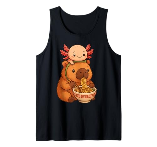Süße Capybara und Axolot Rucksack Ramen Kawaii Capibara Kinder Tank Top Süße Capybara und Axolot Rucksack Ramen Kawaii Capibara Kinder Tank Top von Kawaii Capybara Ramen Bowl with Axolotl Backpack