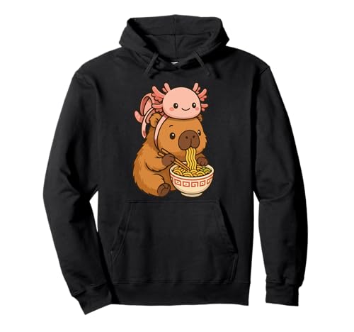 Süße Capybara und Schildkröte Rucksack Ramen Kawaii Capibara Kinder Pullover Hoodie Süße Capybara und Schildkröte Rucksack Ramen Kawaii Capibara Kinder Pullover Hoodie von Kawaii Capybara Ramen Bowl with Axolotl Backpack