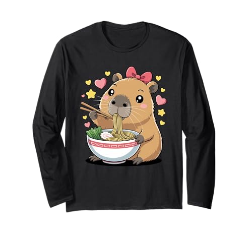 Capybara Kawaii Cute Ramen Capy Lover für Kinder und Mädchen Langarmshirt Capybara Kawaii Cute Ramen Capy Lover für Kinder und Mädchen Langarmshirt von Kawaii Capybara Ramen Lover Gifts