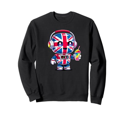 Kids Union Roboter, britische Flagge und Rainbow Slushy Sweatshirt Kids Union Roboter, britische Flagge und Rainbow Slushy Sweatshirt von Kawaii Cartoon UK Robot Mascot Design