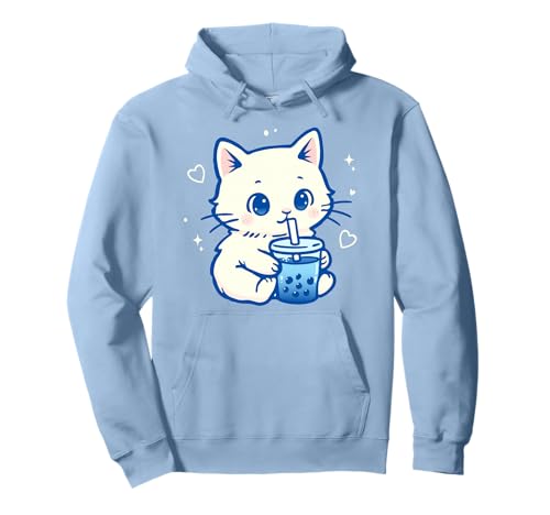 Kawaii Katze Boba Japanische niedliche ästhetische Anime Mädchen Teens Pullover Hoodie von Kawaii Cat Boba Japanese cute aesthetic Anime Girl
