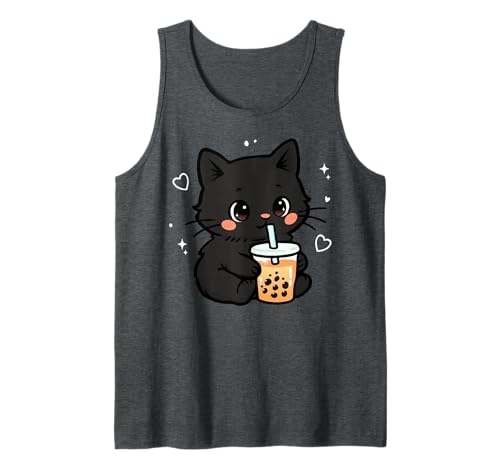 Kawaii Katze Boba Japanische niedliche ästhetische Anime Mädchen Teens Tank Top von Kawaii Cat Boba Japanese cute aesthetic Anime Girl