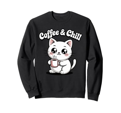 Coffee and Chill Cute Kawaii Cat Lover Shirt für Herren, Damen und Teenager Sweatshirt Coffee and Chill Cute Kawaii Cat Lover Shirt für Herren, Damen und Teenager Sweatshirt von Kawaii Cat Coffee Lover Cute Trendy Tees