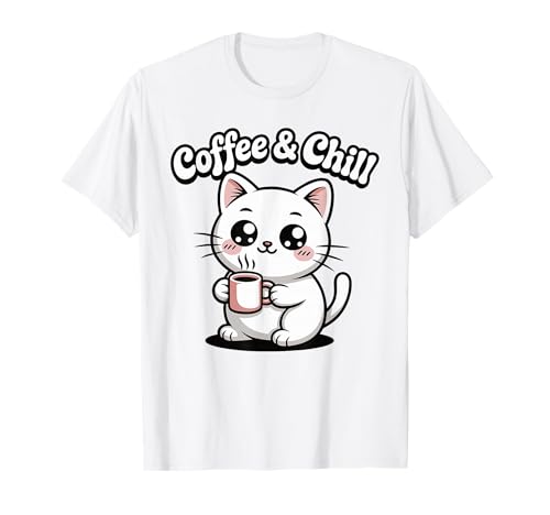 Coffee and Chill Cute Kawaii Cat Lover Shirt für Herren, Damen und Teenager T-Shirt Coffee and Chill Cute Kawaii Cat Lover Shirt für Herren, Damen und Teenager T-Shirt von Kawaii Cat Coffee Lover Cute Trendy Tees