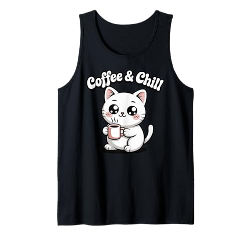 Coffee and Chill Cute Kawaii Cat Lover Shirt für Herren, Damen und Teenager Tank Top Coffee and Chill Cute Kawaii Cat Lover Shirt für Herren, Damen und Teenager Tank Top von Kawaii Cat Coffee Lover Cute Trendy Tees