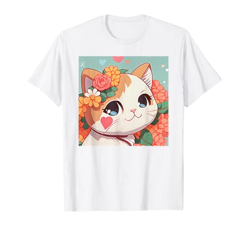 Kawaii süße Katze japanische Anime Neko Blumen Mädchen Teens Manga T-Shirt Kawaii süße Katze japanische Anime Neko Blumen Mädchen Teens Manga T-Shirt von Kawaii Cat Cute Cat Japanese Anime Lover Clothing