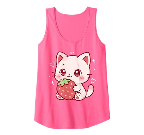Kawaii-Katze, Erdbeere, niedlich, ästhetisch, Anime, Mädchen, Teenager, Kinder Tank Top Kawaii-Katze, Erdbeere, niedlich, ästhetisch, Anime, Mädchen, Teenager, Kinder Tank Top von Kawaii Cat Cute Strawberry aesthetic Anime Girls