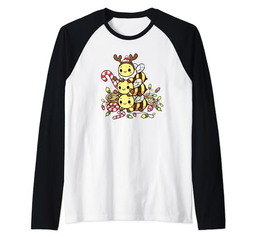 Kawaii Anime Bee Weihnachten Kinder Damen Herren Raglan von Kawaii Christmas Tees