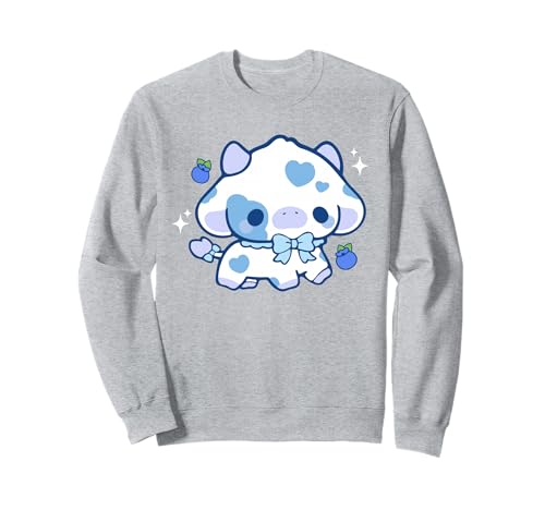 Kawaii Kuh Blaubeere Niedlich Ästhetik Anime Mädchen Teenager Kinder Sweatshirt von Kawaii Cow Cute Blueberry aesthetic Anime Girls