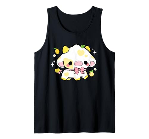 Kawaii Kuh Zitrone niedlich ästhetisch Anime Mädchen Teenager Kinder lustig Tank Top von Kawaii Cow Cute Lemon aesthetic Anime Girls Teens
