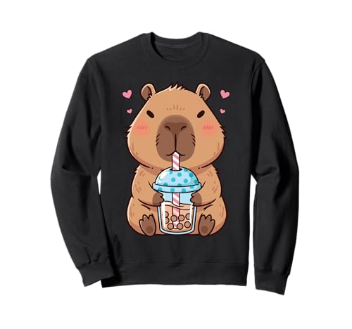 Cute Capybara Trinken Kawaii Anime Lover Mädchen Sweatshirt Cute Capybara Trinken Kawaii Anime Lover Mädchen Sweatshirt von Kawaii Culture