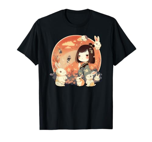 Kawaii Anime Chibi Hase und Mädchen für japanische Anime-Fans T-Shirt Kawaii Anime Chibi Hase und Mädchen für japanische Anime-Fans T-Shirt von Kawaii Cute Animals apparels