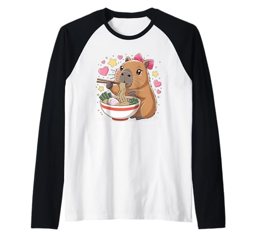 Kawaii Capybara Ramen Cute Capy Lover Food für Kinder und Mädchen Raglan Kawaii Capybara Ramen Cute Capy Lover Food für Kinder und Mädchen Raglan von Kawaii Cute Capybara Ramen Apparel Gifts