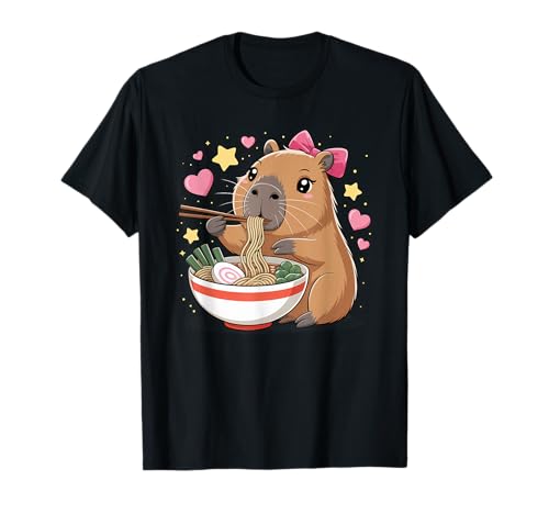 Kawaii Capybara Ramen Cute Capy Lover Food für Kinder und Mädchen T-Shirt Kawaii Capybara Ramen Cute Capy Lover Food für Kinder und Mädchen T-Shirt von Kawaii Cute Capybara Ramen Apparel Gifts